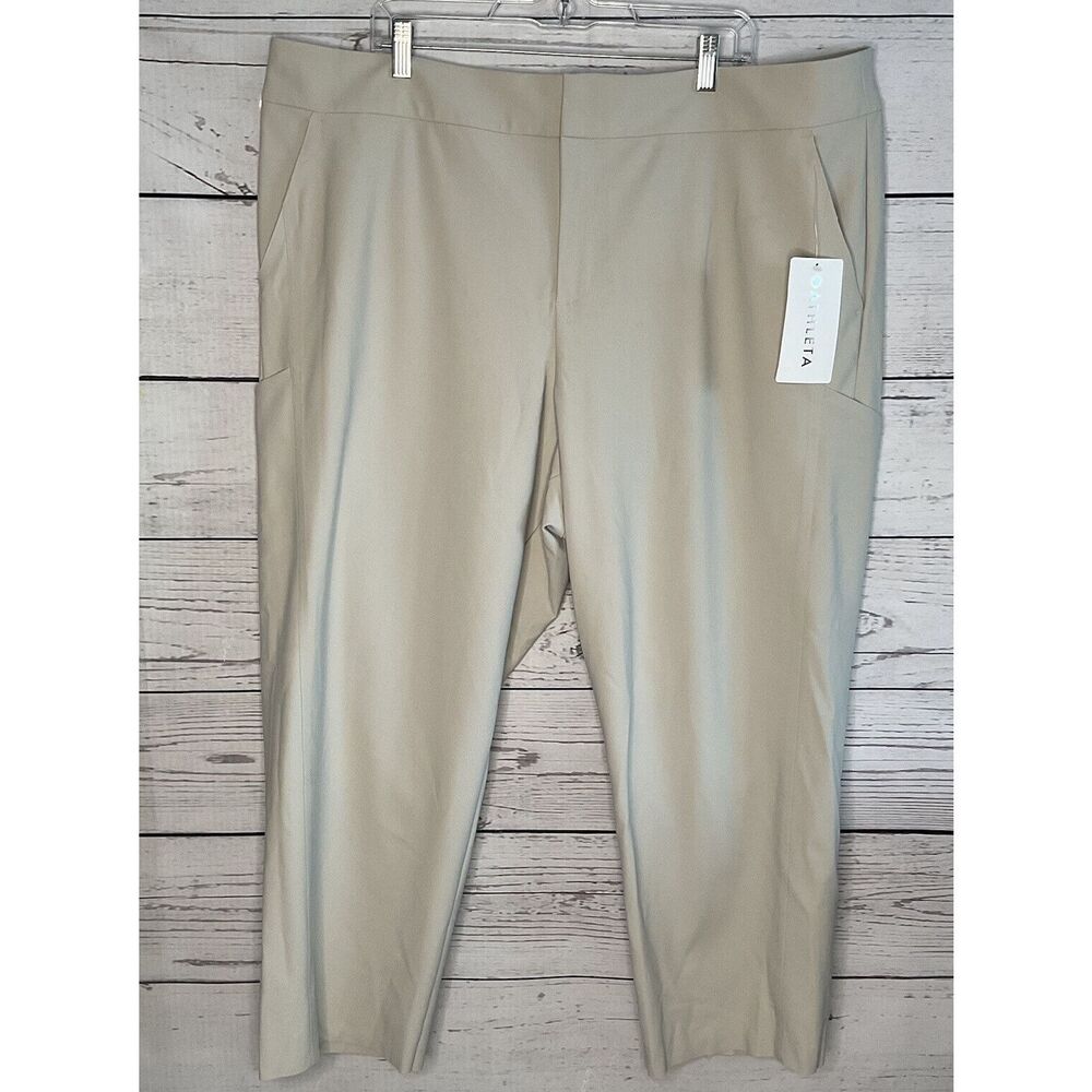 NwT Athleta Stellar Straight Crop Pants Women’s Size 24 in Neutral‎ Minimalist